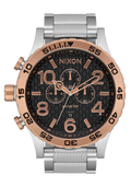 NIXON 51-30 Chrono Silver / Rose Gold / Black | Karmanow
