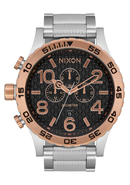 NIXON 51-30 Chrono Silver / Rose Gold / Black | Karmanow