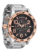 NIXON 51-30 Chrono Silver / Rose Gold / Black | Karmanow