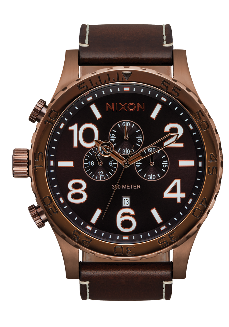 NIXON 51-30 Chrono Leather Chocolate / Dark Roast / Brown NIXON 51-30 Chrono Leather Chocolate / Dark Roast / Brown
