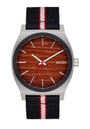 Time Teller Nylon Silver / Rosewood / Black Stripe | Karmanow