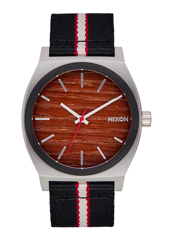 Time Teller Nylon Silver / Rosewood / Black Stripe | Karmanow