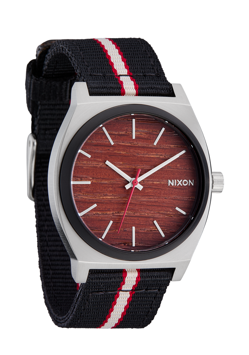 Time Teller Nylon Silver / Rosewood / Black Stripe | Karmanow