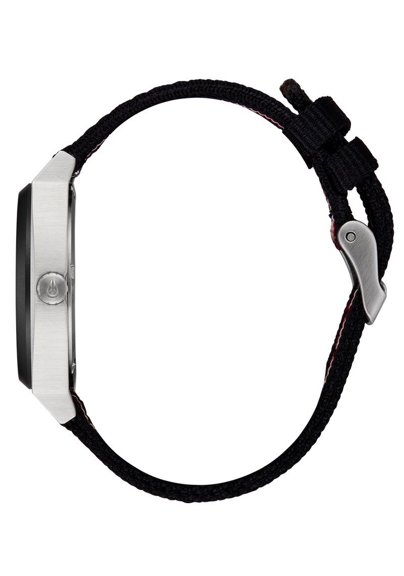 Time Teller Nylon Silver / Rosewood / Black Stripe | Karmanow