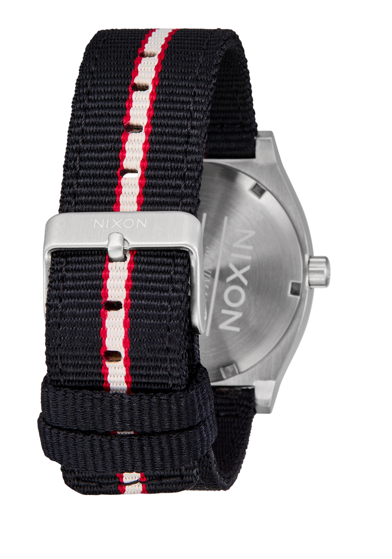 Time Teller Nylon Silver / Rosewood / Black Stripe | Karmanow
