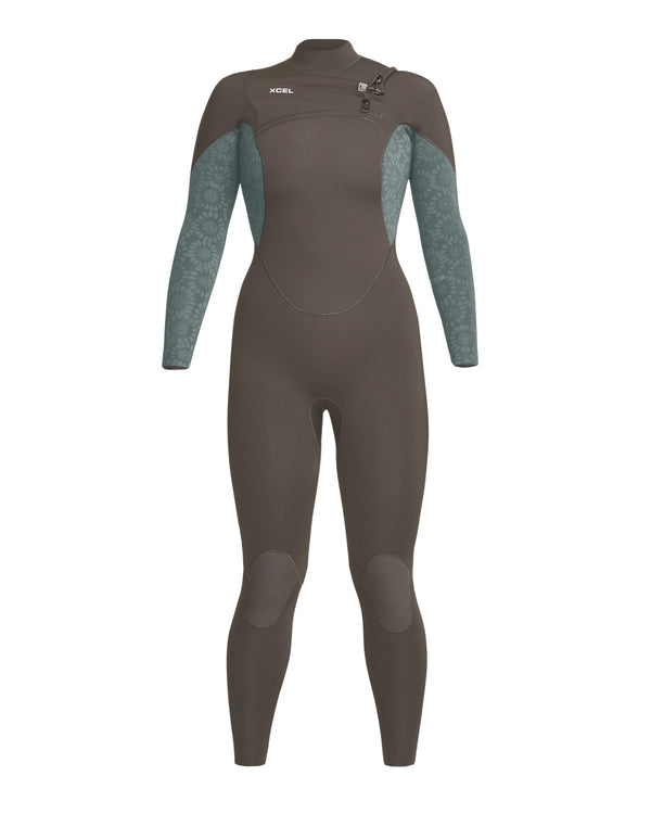 XCEL Women Comp 4/3  Full Wetsuit Graphite/Tinfoil Flower | Karmanow